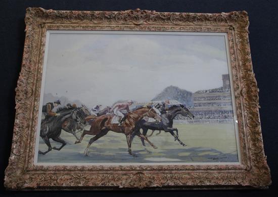 § Charles Walter Simpson (1885-1971) The Coronation Stakes, Royal Ascot, 1928 21 x 30in.